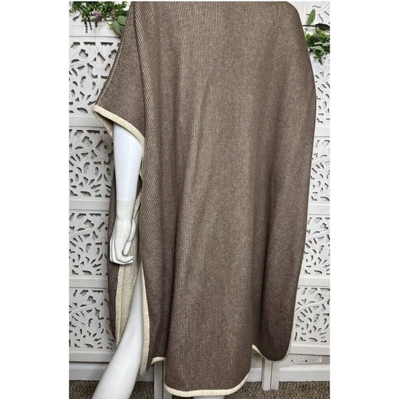 Soft Surroundings Women’s Missy One Size Brown Hoodie Poncho Cape - Picture 11 of 12